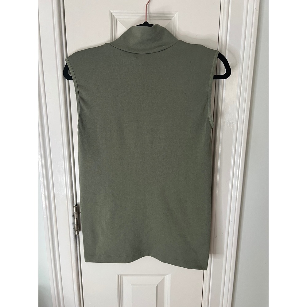 Love 83 Love Yourself Womens Olive Green Sleeveless Turtleneck Top L/XL